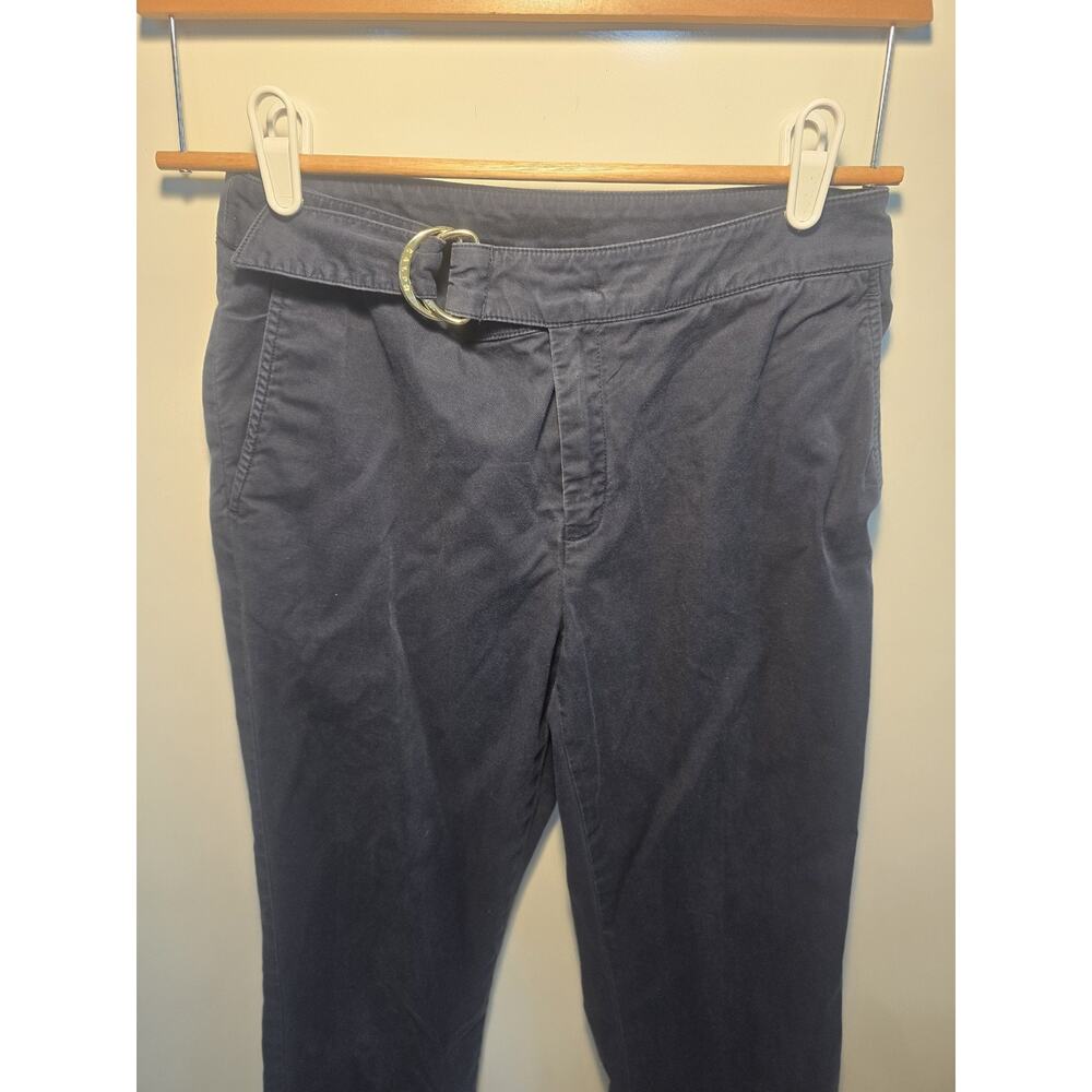 VTG Ralph Ralph Lauren Capri Pants Women 4 Navy built-in belt ralph buckle RRL